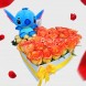 Corazón De Rosas Con Peluche De Stitch Para Amor Y Amistad A Domicilio En Cali 