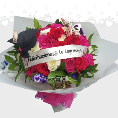 Bouquet De Rosas Para Graduación A Domicilio En Bogotá Pedido Con Un Día De Anticipación 