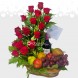 Arreglo Floral Con Frutas Y Vino A Domicilio En Bogotá Pedido Con Un Día De Anticipación 