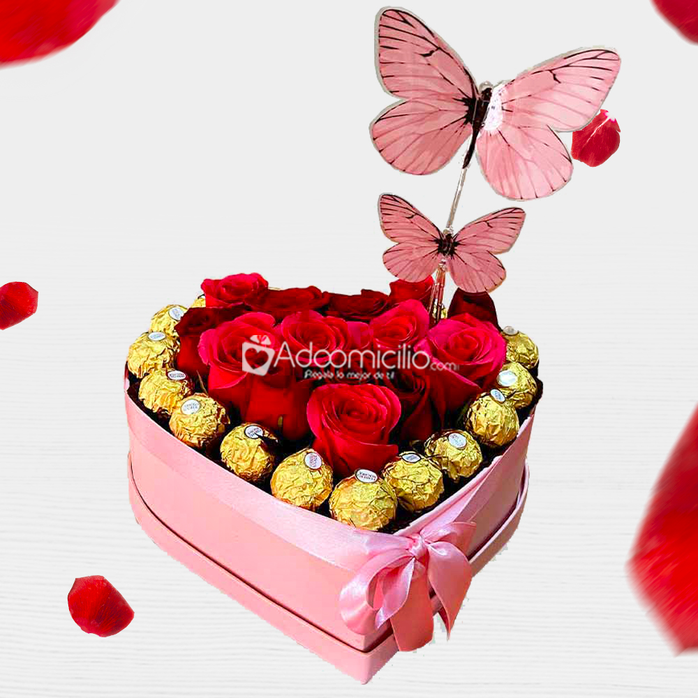 Corazón De Chocolates Y Rosas Para San Valentín A Domicilio En Medellín 